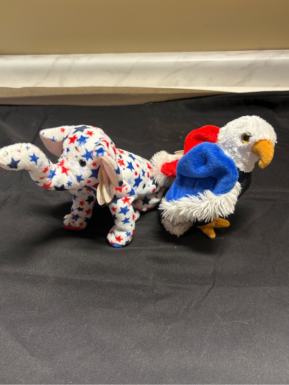 Ty Patriotic Elephant & Eagle Plush Pet Toys - Red, White, Blue